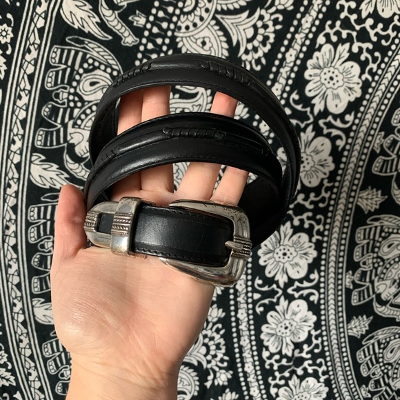 πVintage Leather Black Belt - Picture 2 of 5